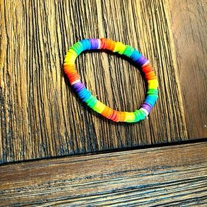 clay bead, rainbow bracelet🌈 preppy